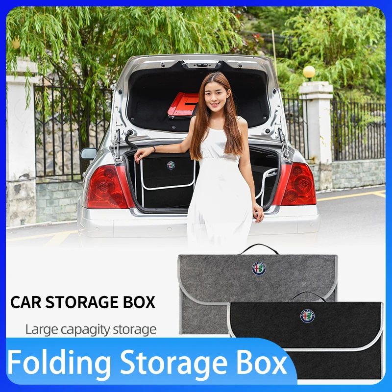

Car Storage Bag Folding Travel Tidying Box Trunk Tools Case For Alfa Romeo 159 147 156 166 Giulietta Giulia Mito Stelvio Brera