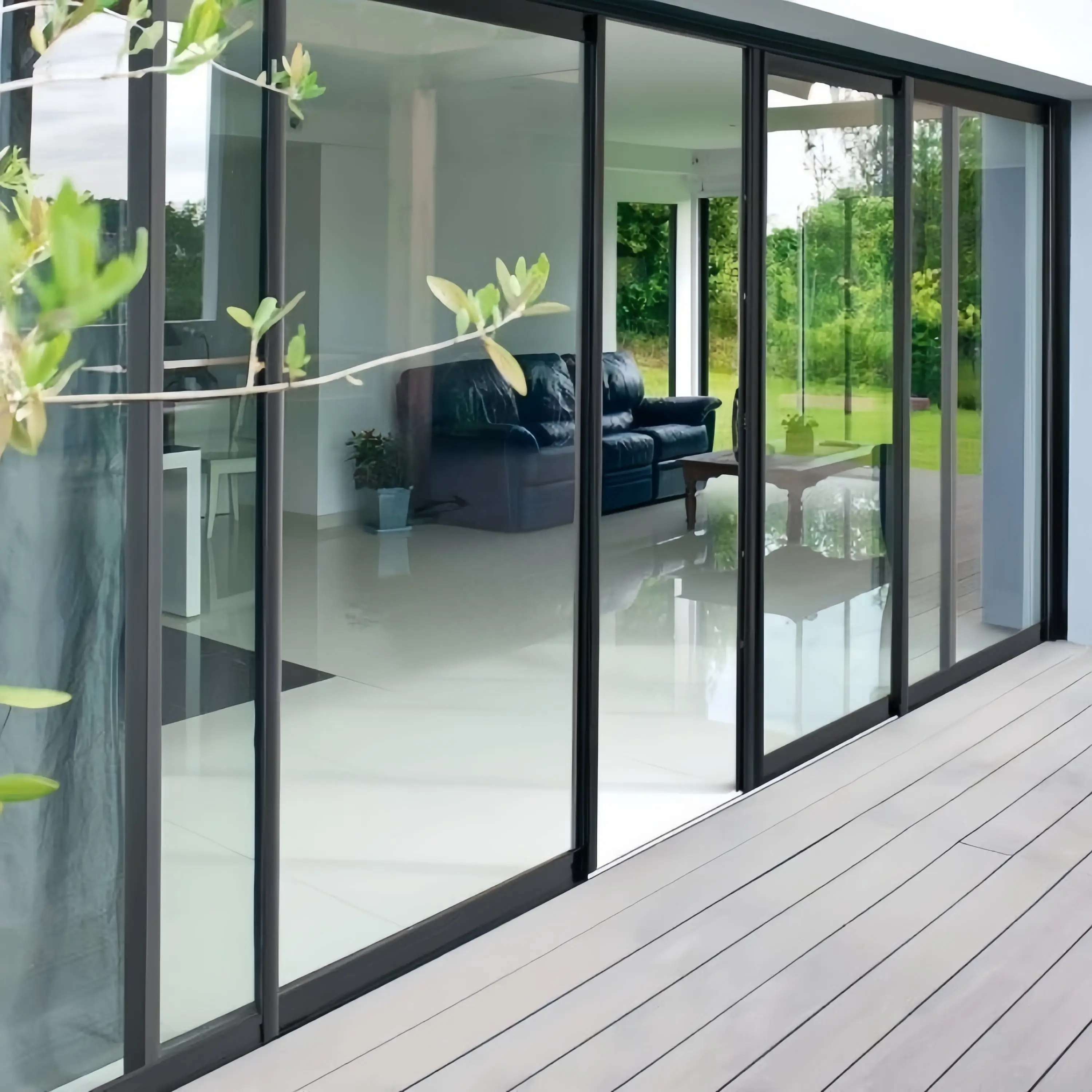 

Fashionable Aluminum Frame Double Glass Sliding Door Good Lighting UV Protection Panoramic View Manual Operation Partition Doors
