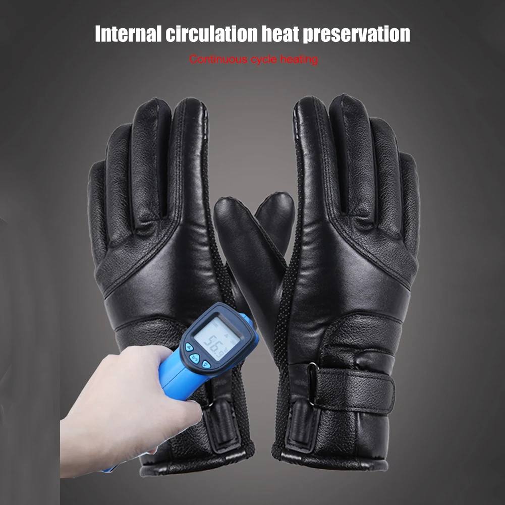 Men Women Thermal Touchscreen Gloves Waterproof USB Heated Gloves Motorcycle Gloves for Skiing Motorcycle Cycling