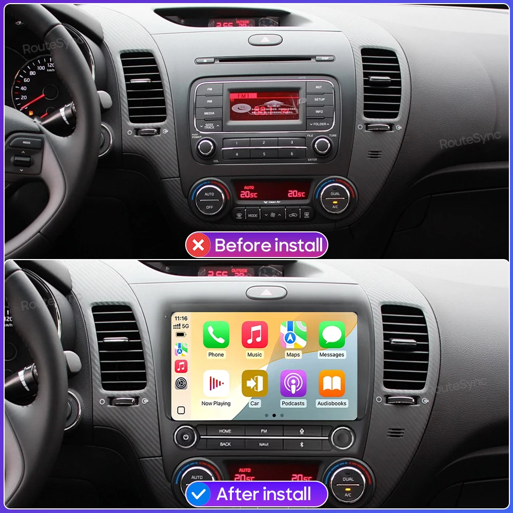 Android For Kia Cerato 3 K3 Forte 2013 - 2018 Car Multimedia Player CarPlay GPS Stereo Radio Video Stereo Navigation Auto 2din