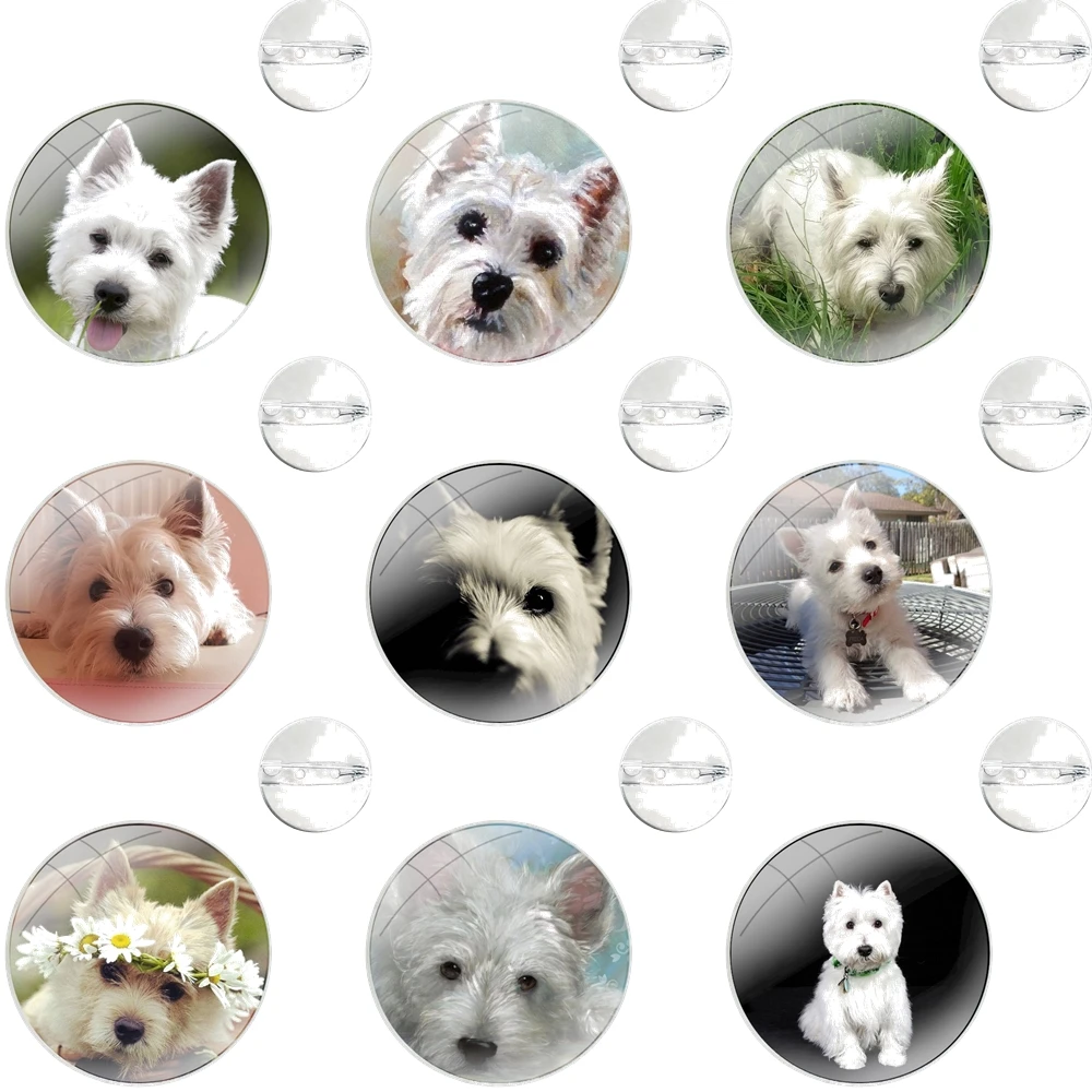 Pin Icons Brooch Jewelry Accessories Westie Terrier Dog Puppy