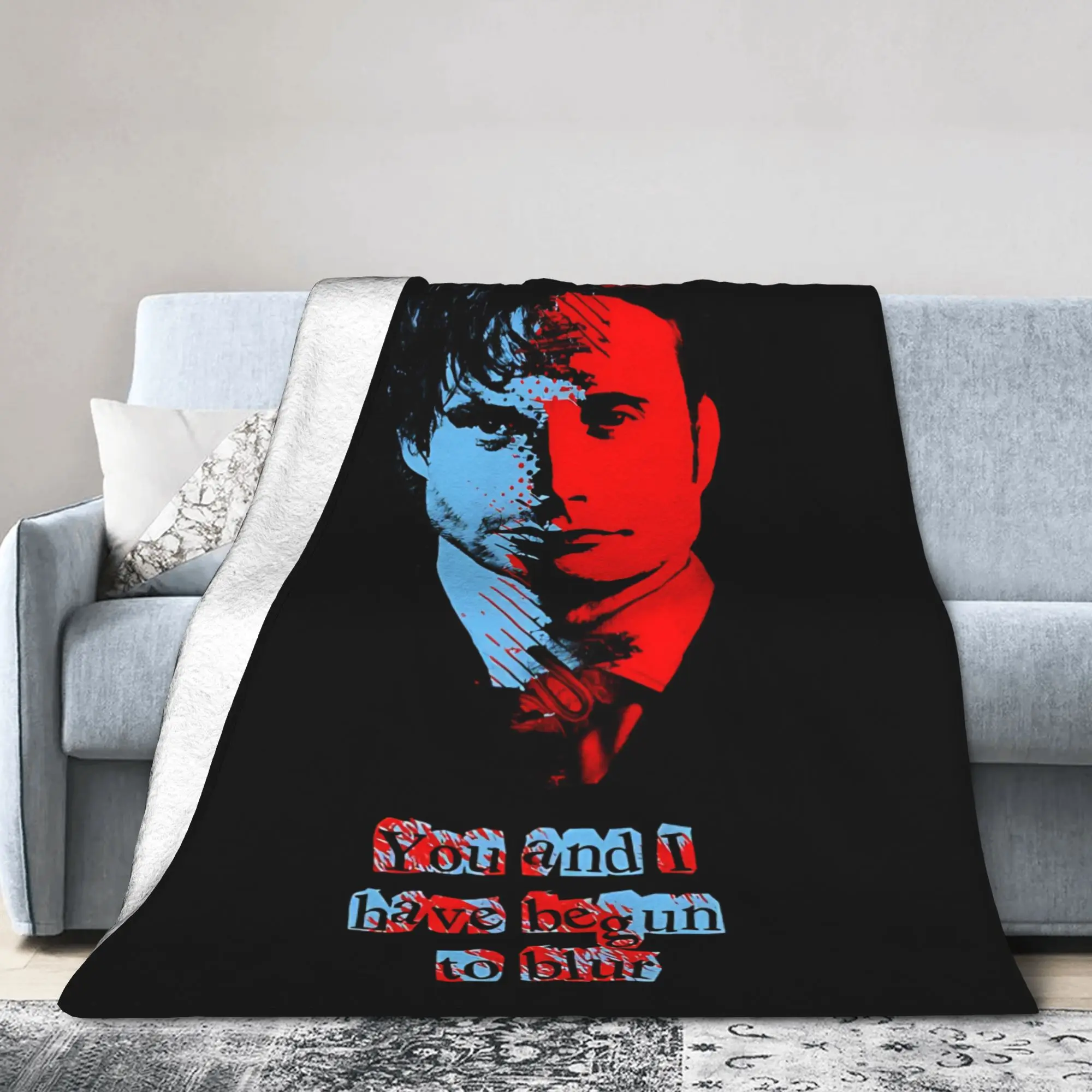Hannigram Horror Hannibal Lecter Awesome  Blanket Cover Flannel Mads Mikkelsen Ultra-Soft Throw Blanket for Travel Bedspread
