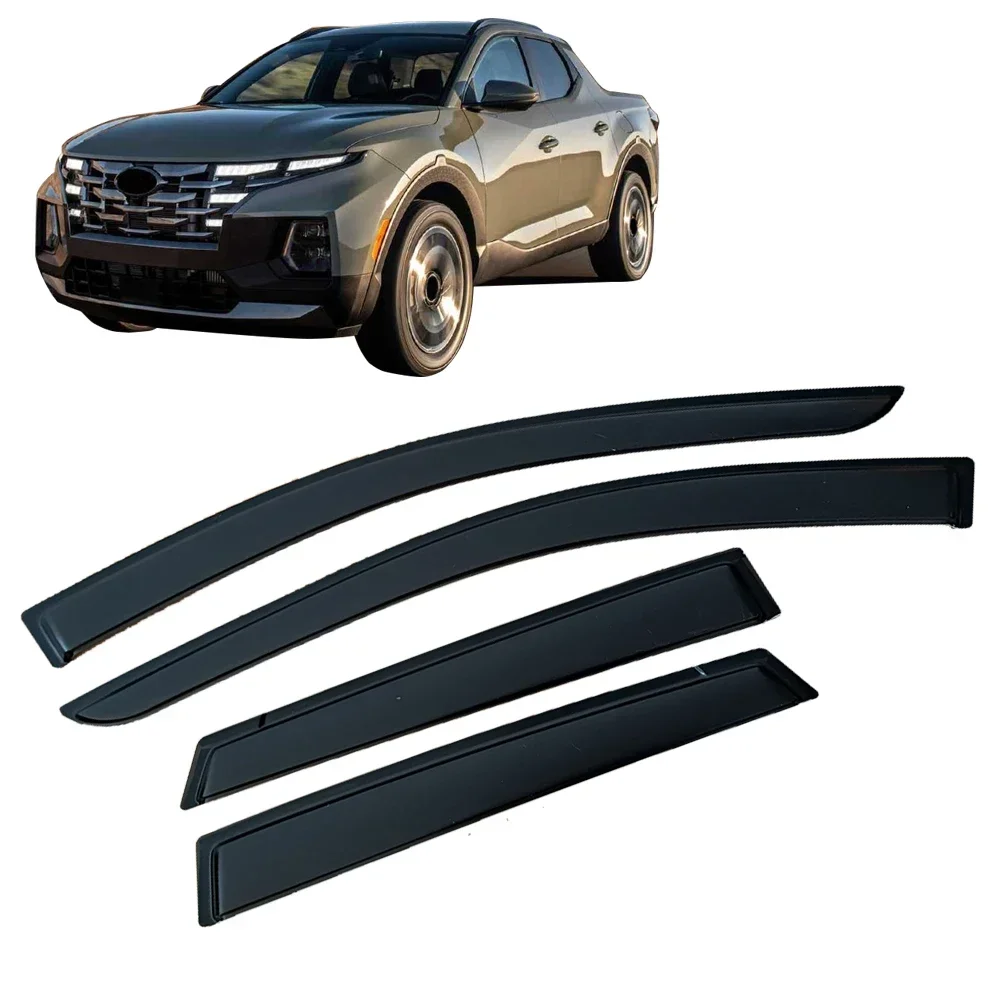 

Дефлекторы окон (ветровики) для Hyundai Santa Cruz 2022-2023: защита от дождя и ветра, солнцезащитные козырьки на двери