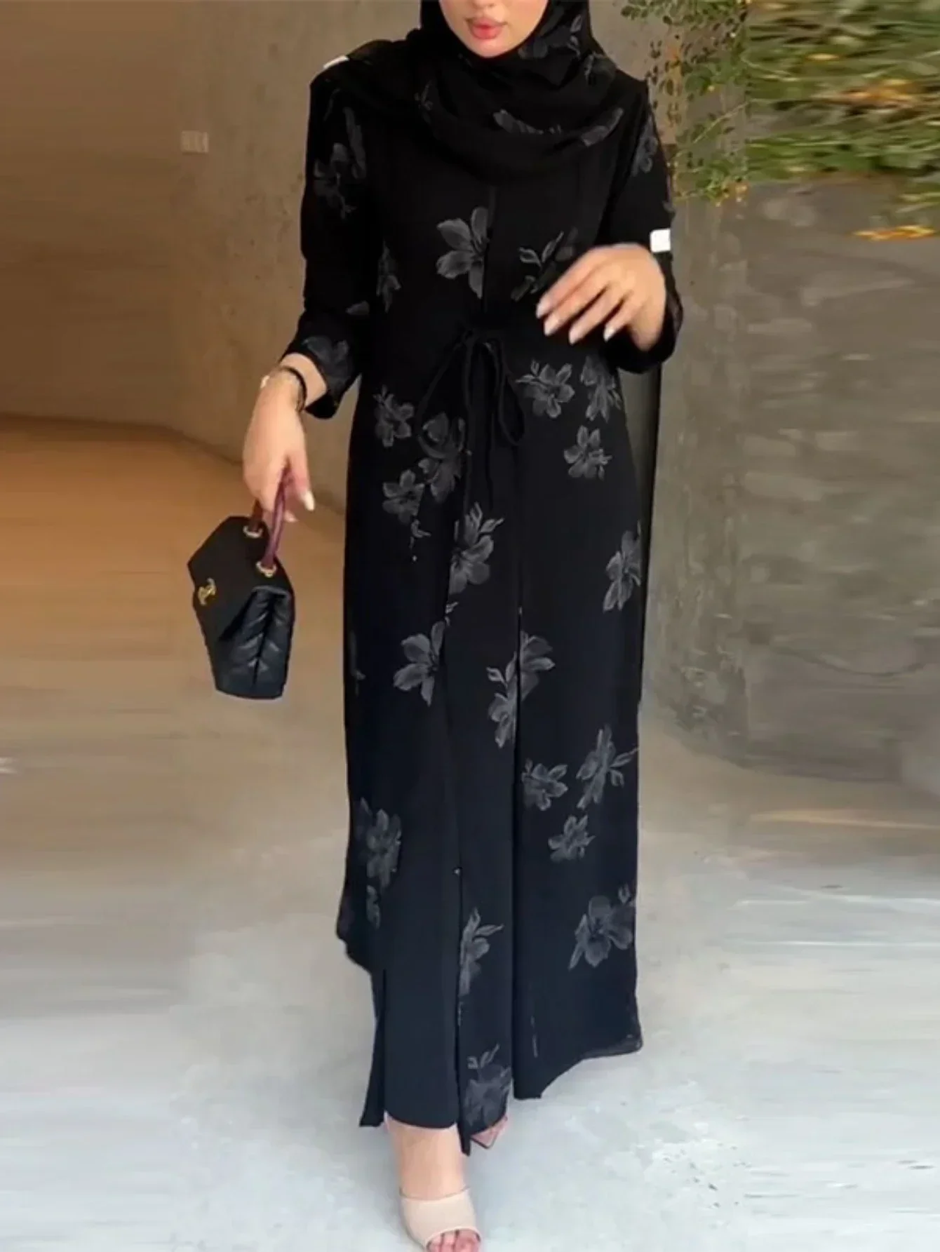 Eid Women Abaya Cardigan Open Dress Muslim Elegant Trench Dubai Vestidos Largos Kaftan Arab Robe Party Caftan Jalabiya Ramadan