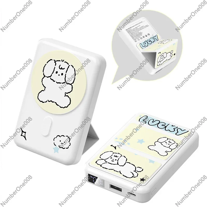 

Магнитный внешний аккумулятор KC в частном режиме 10000 мАч с кронштейном, мини-беспроводная быстрая зарядка мобильного источника питания, настройка логотипа