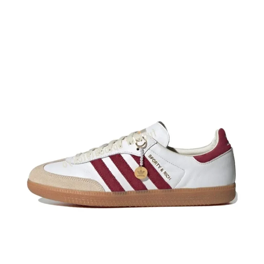 Adidas SAMBA OG Men's and Women's comfortable and fashionable low-top boardshets Anti-slip and wear-resistant Whitered colours