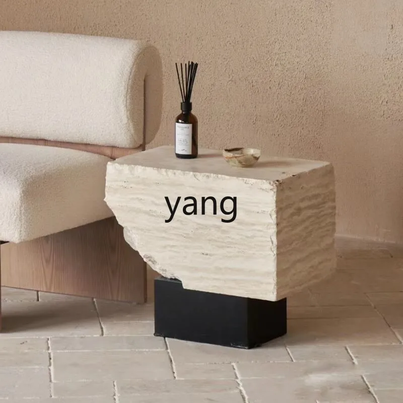 

LH wabi sandy wind natural travertine edge sofa small coffee table