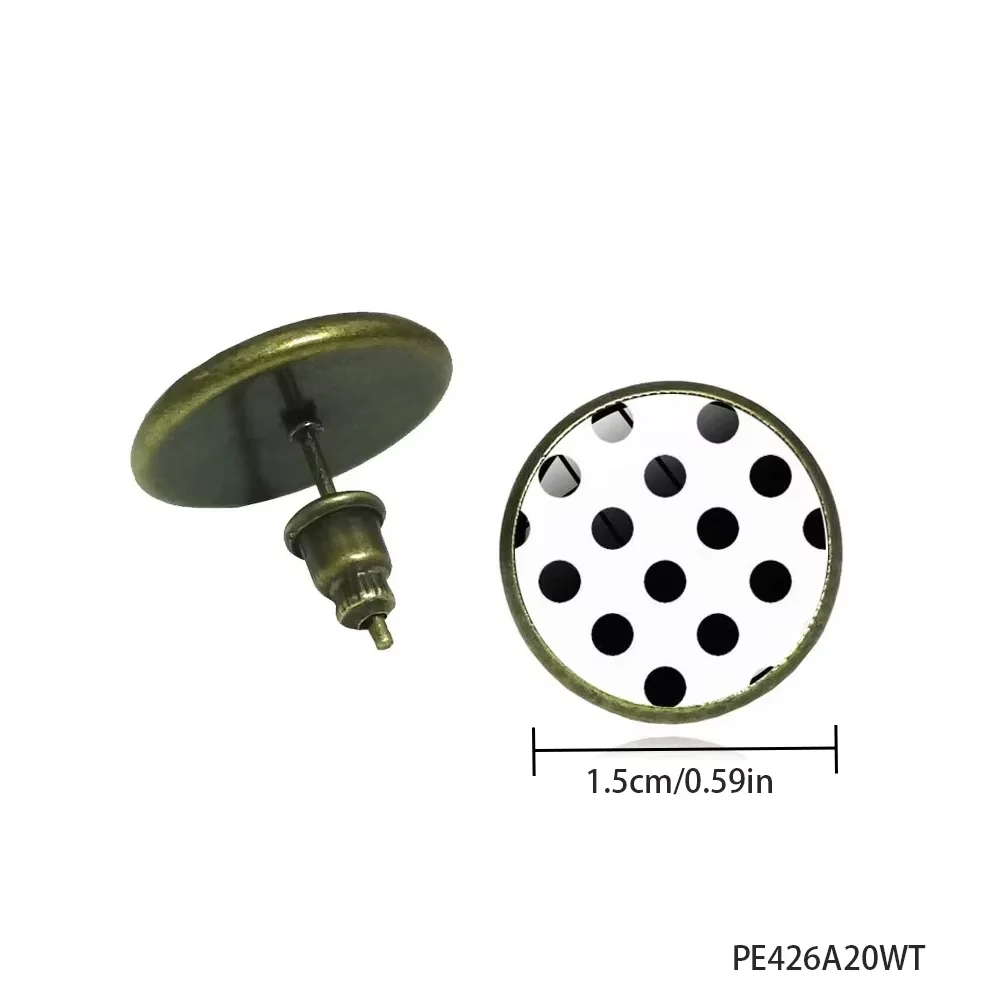 PESENAR 1950s نمط أسود أبيض البولكا نقطة وأقراط ل ريترو خمر زي حزب التبعي