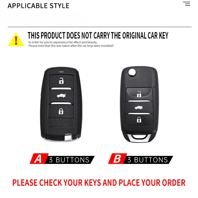 for CHANGAN Benni EV CS75 RAETON CS15EV E-Star EADO CS15 V3 V5 V7 for Chang An 3 Bottons Metal Car Key Cover Fob Case Shell