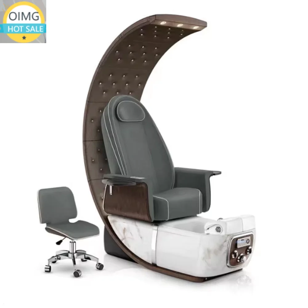 New Style Luxury PU Massage Foot Massage and Pedicure Chair with Light, Customized Color LOGO for Nail Shop