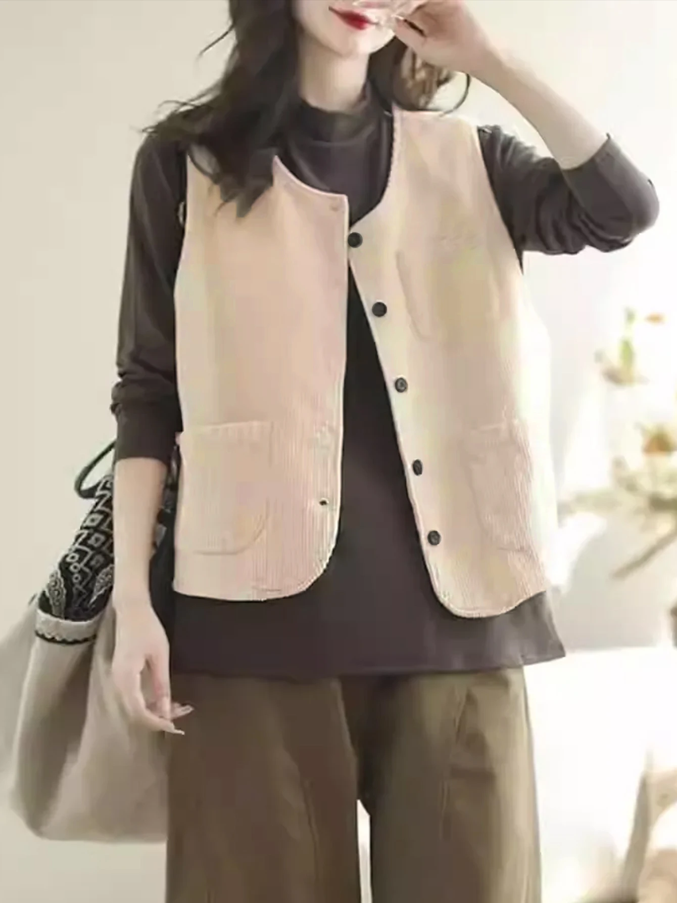 Gilet ampio casual alla moda da donna, design unisex elegante e confortevole da indossare tutti i giorni