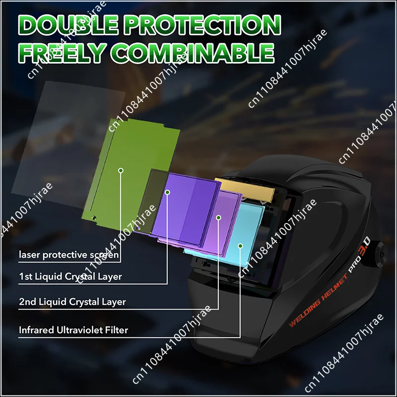 Automatic Light Protection Mask for YAG  Semiconductor Fiber  Welding Machines Optimized Auto-Darkening Helmets OD8+
