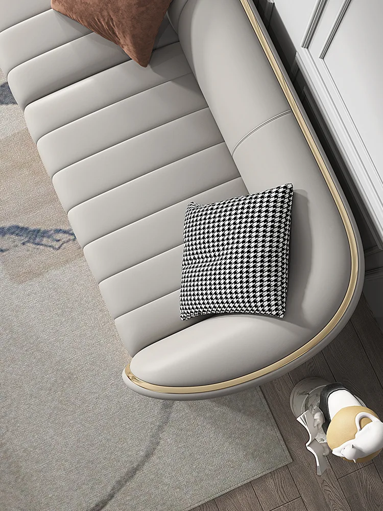 

Modern light luxury leather so fa small apartment personalized s ofa club hotel custom sof a designer so a