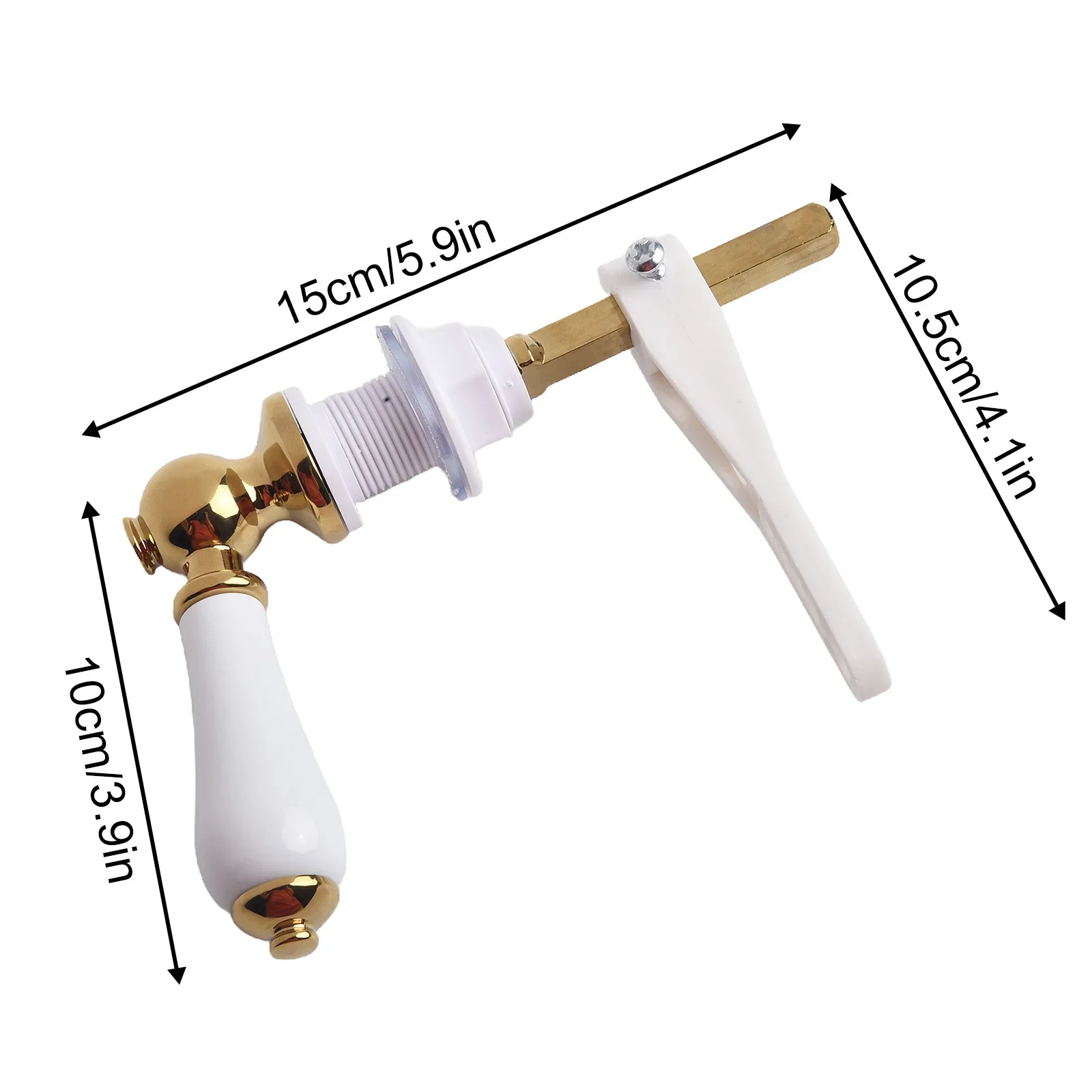 

Traditional Porcelain & Gold Victorian White Toilet Cistern Lever Flush Handle Toilet Handle Replacement