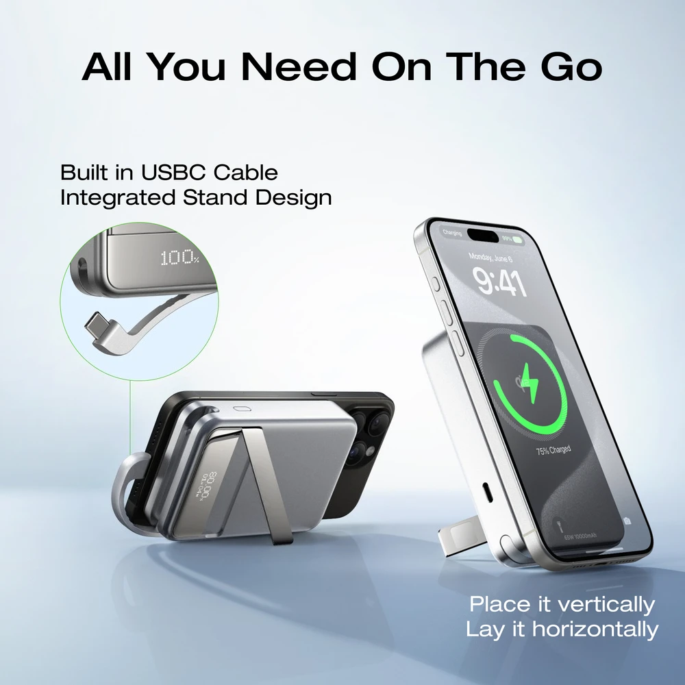 65W 10000mAh Rapid Portable  Magnetic Wireless Power Bank
