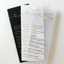Gold Foil Wedding Menu Custom Table Card Modern Couple's Name Wedding Invitations Thank You Card Christmas Party Decorations