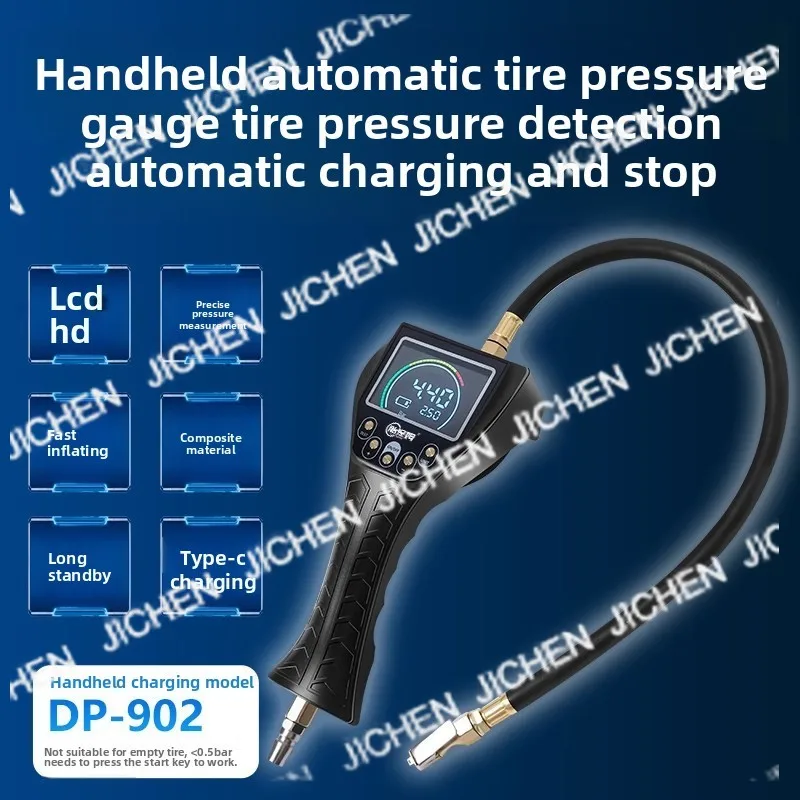 Gonfiatore automatico per pneumatici Pressione preimpostata Ricarica automatica Sgonfiaggio per auto Pompa portatile Display digitale monocilindrico