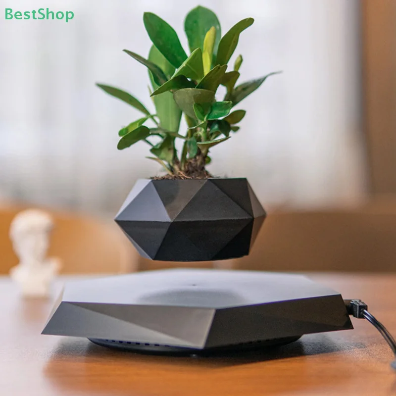 Levitating Air Bonsai Pot Rotation Flower Pot Planters Magnetic Suspension Floating Pot Potted Plant Home Without Plants