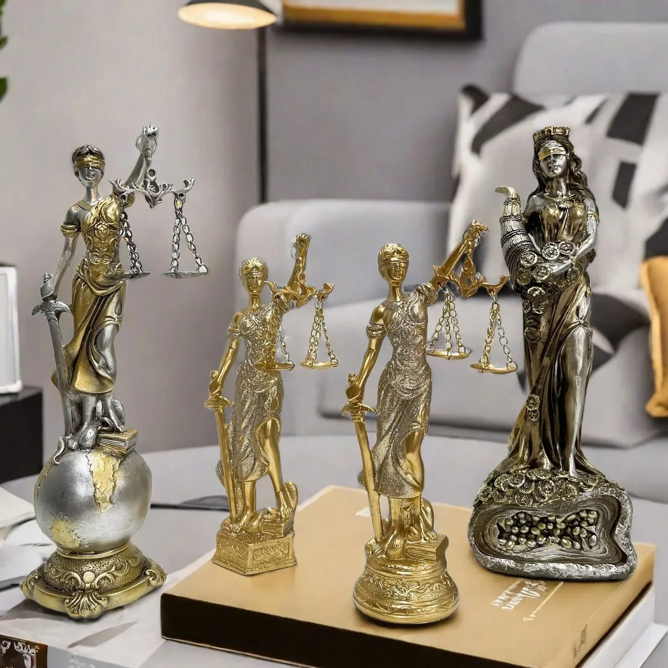 

Modern Wealth Goddess Statue Resin Character Nordic Light Luxury Decoration Home Decoration Business Desktop Small Ornament Gift