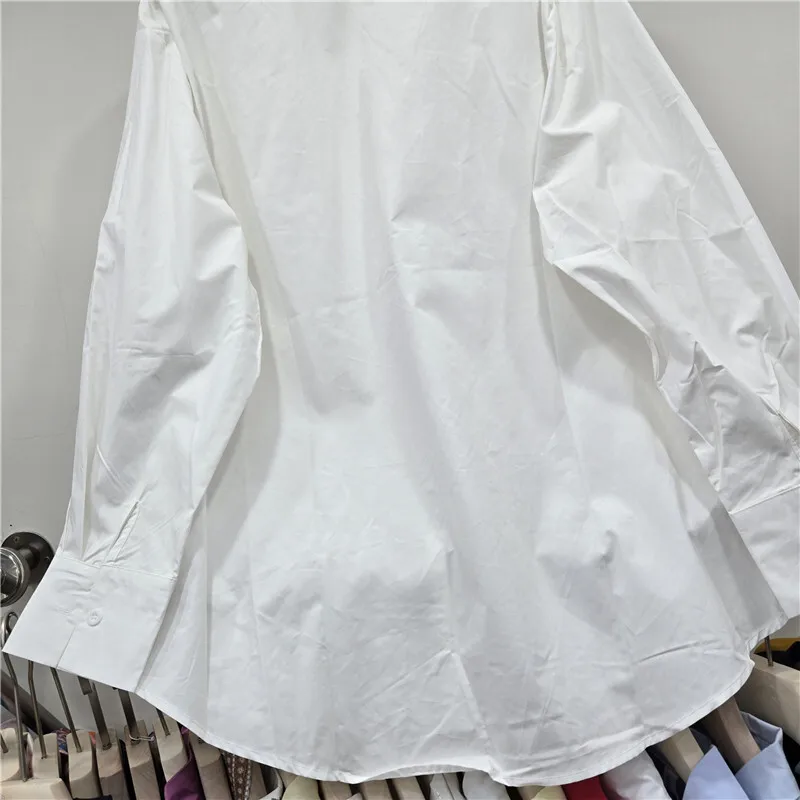HKSH Spring Autumn New Women Shirt Beaded Sequined Embroidery Lace Single Breasted Fashion Elegant Blouse Sweet Tide Top HK17173