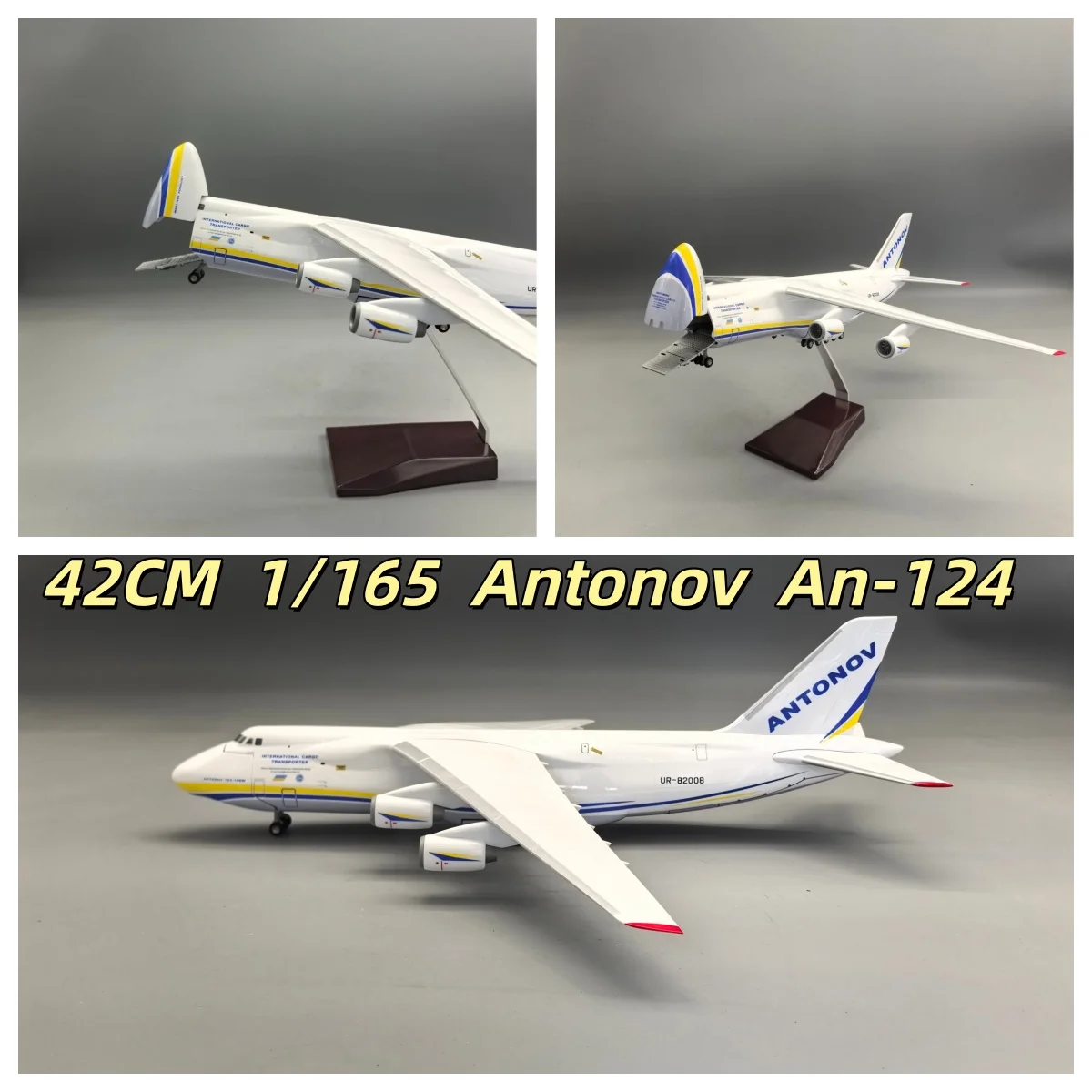 

42CM Scale Aircraft 1/165 Antonov AN-124 Transport Aircraft Collectible Miniatures Airplane Resin Plastic Model Toy Gift By