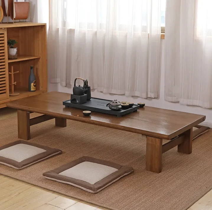 Japanese tea table solid wood small retro coffee table Japanese living room coffee table