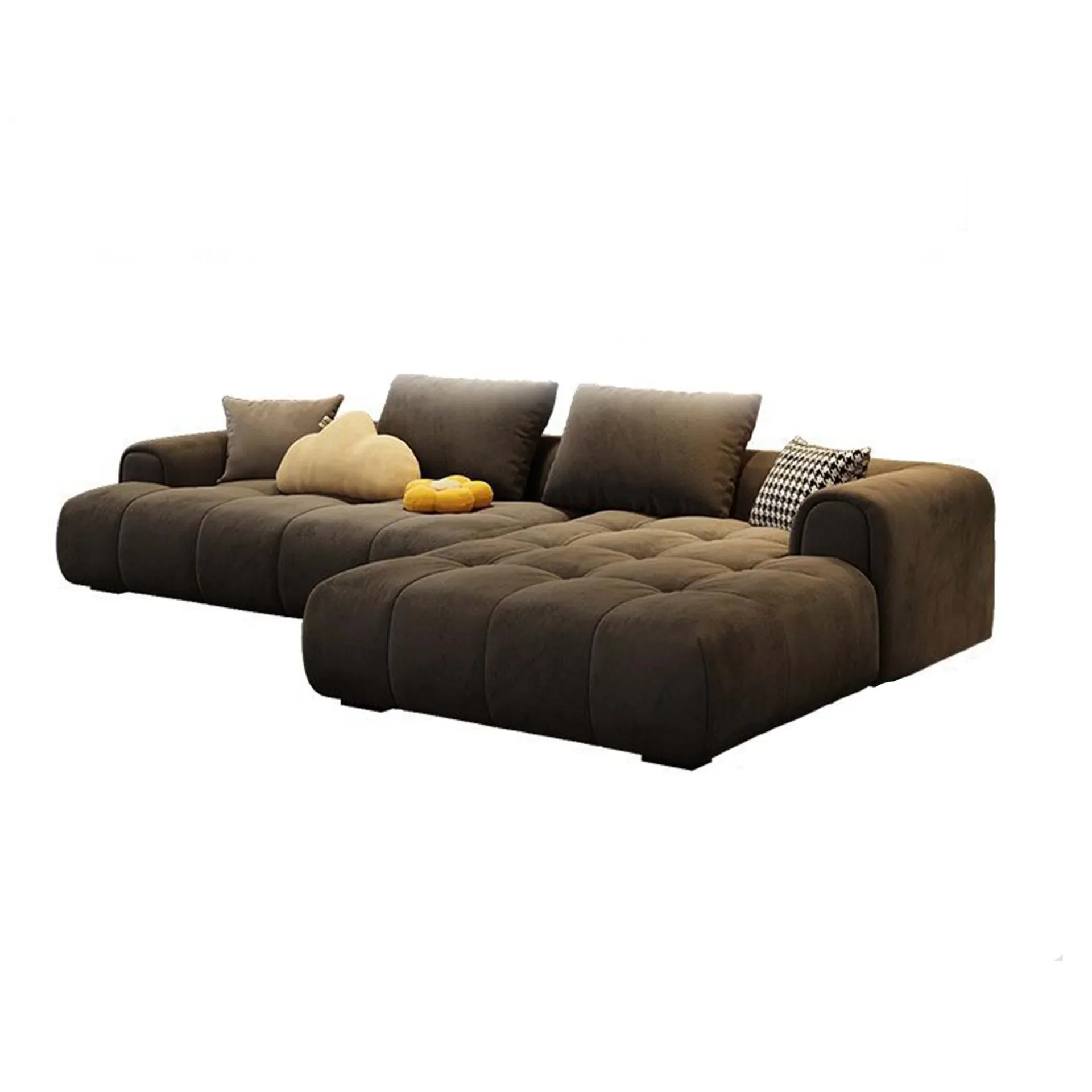 

Technology fabric sofa, modern light luxury, small apartment, living room, cream wind, straight row, cloud puffs
