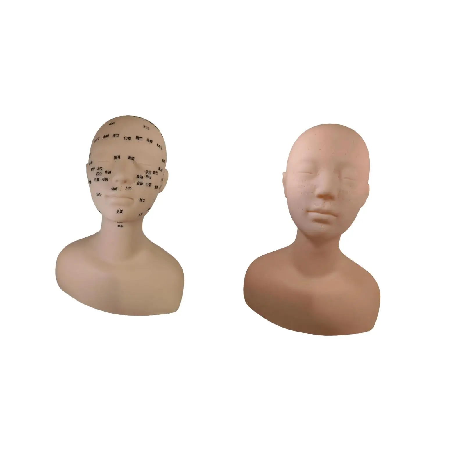 Soft Silicone Training Mannequin Head for Spa Massage Practice Facial Beauty Learning Tool Realistic Skin Texture