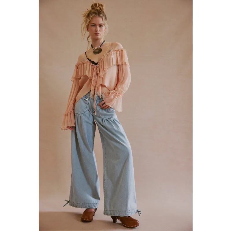 New Arrival European American Style Women Cuffed Jogger Jeans Fashion Casual Versatile Slim Fit Denim Long Trousers