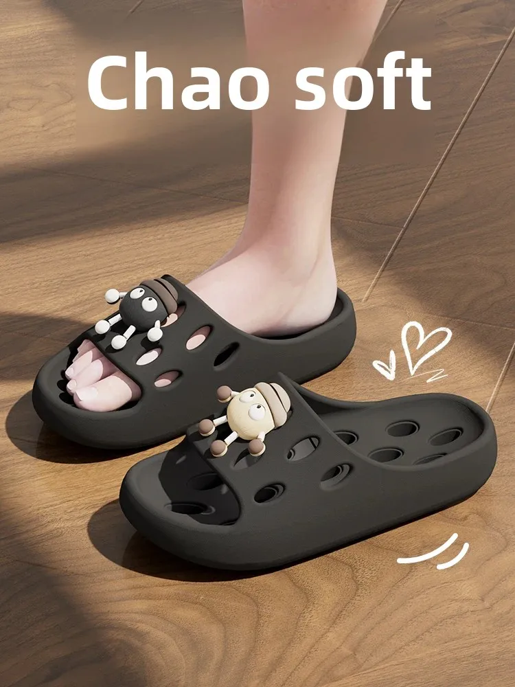 Zapatillas de baño con fugas, antideslizantes, de secado rápido, para parejas, para hombres y mujeres, uso interior en el hogar, zapatillas de ducha