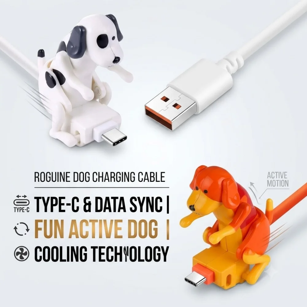 Image of Lustiges Streunender-Hund-Ladekabel Typ C Schnellladegerät Datenkabel Kreatives Humping-Hund-Telefonkabel Einzigartiges Geschenk 1,2M