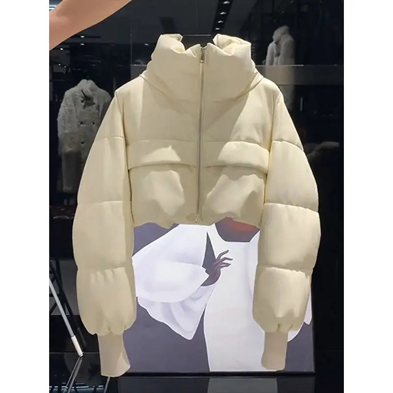 

Stylish White Cotton Jacket for Women Winter 2025 Fashion New Small Size High-End Chic Bread Coat Premium Feel