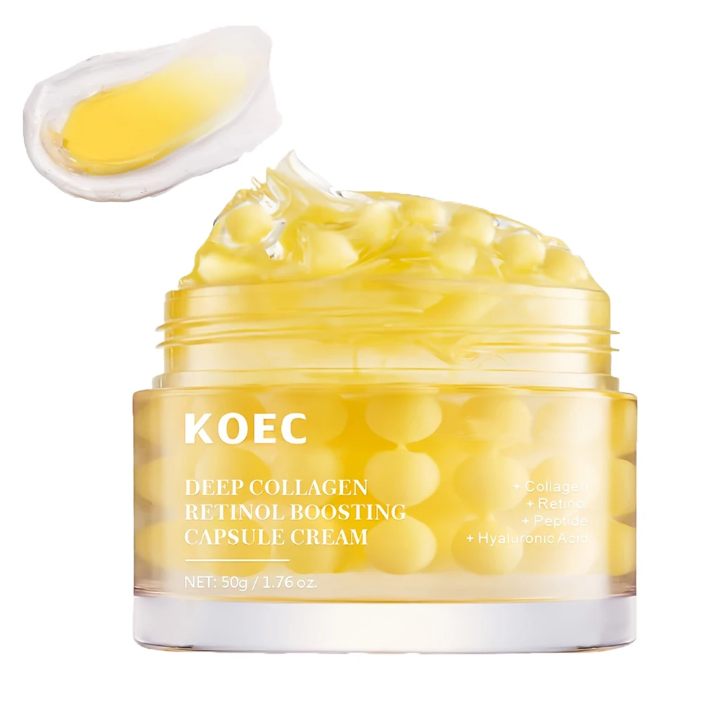 

KOEC Deep Collagen Retinol Boosting Capsule Cream, Retinol Collagen Face Cream, with Hyaluronic Acid, Moisturizes to Make Smooth Skin, Noticeable & Skin Younger Looking, 50g/1.76oz