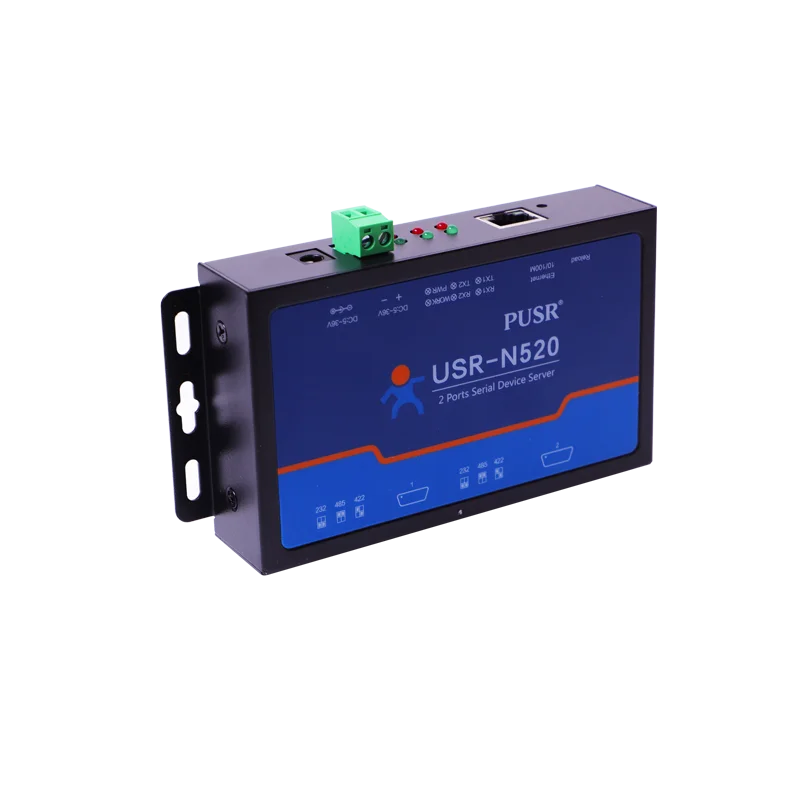 USR-N520 Serial Port Communication Server 2 Ports RS232/485/422 To Ethernet Converter Networking