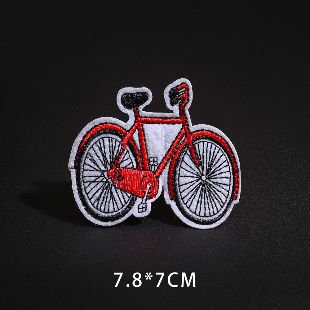 Dimensioni della bicicletta del fumetto: toppa per ricamo 7.8*7CM ferro su abbigliamento accessori fai da te Patch per abbigliamento per bambini