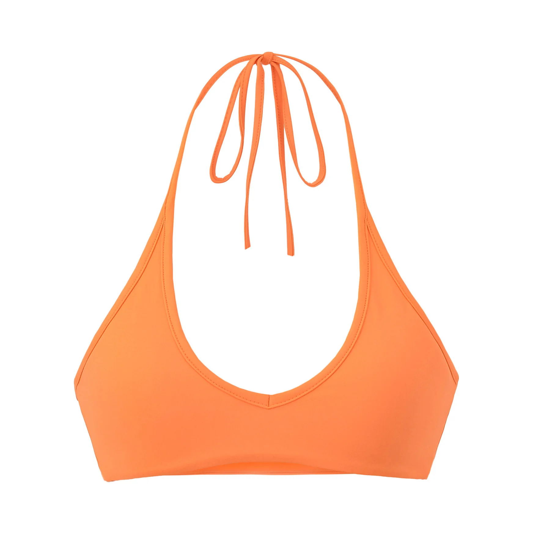 Spicy Sexy Clever Halter Neck Tie Strap Tank Top Yoga Fitness Solid Color Short U-Neck Sports Triangle Cup Bra Fashion 4ZCW