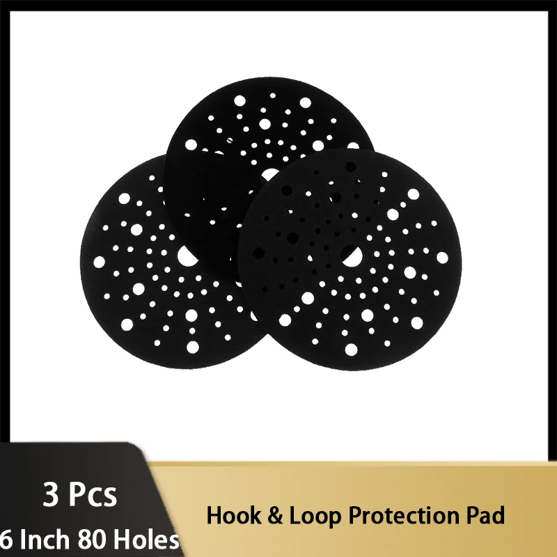 3 Pack 6 Inch 150MM Hook and Loop Protection Pad for Protect Sander Machaine for Orbital Sander Automotive Woodworking Polishing