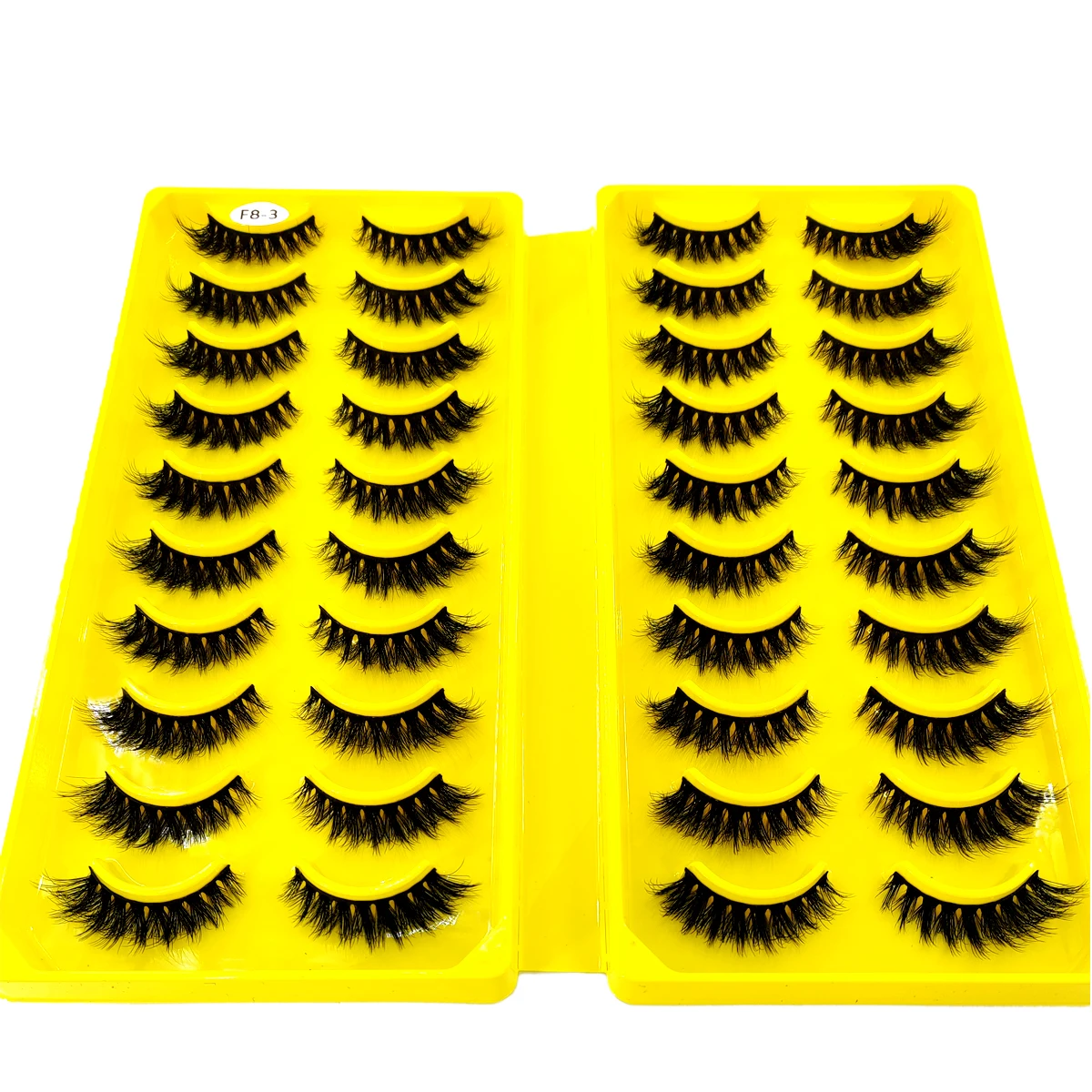 جديد 20 زوجًا من رموش المنك الصناعية رموش المنك الرقيقة طويلة الأمد رموش مجعدة درامية وصلات سميكة وطويلة