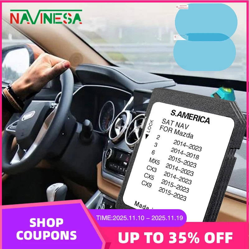 

for Mazda with Connect 1 System 2/3/6/MX5/CX5/CX9 Car Sat Nav Memory Card South America Version Data 2023 SD Navigation Card