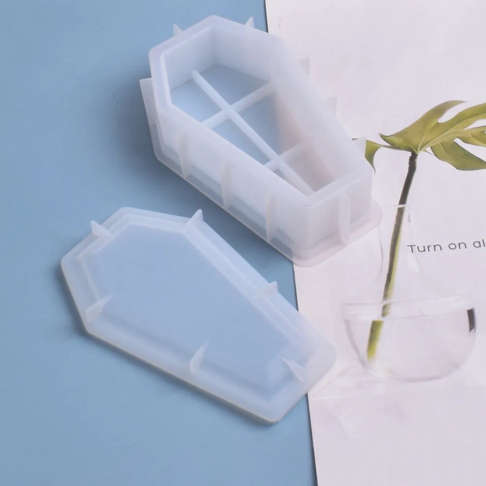 

1Set Coffin Mold Tray Premium Food Grade Silicone DIY Crystal Epoxy Mold for Halloween Table Decor Desktop Ornament Resin