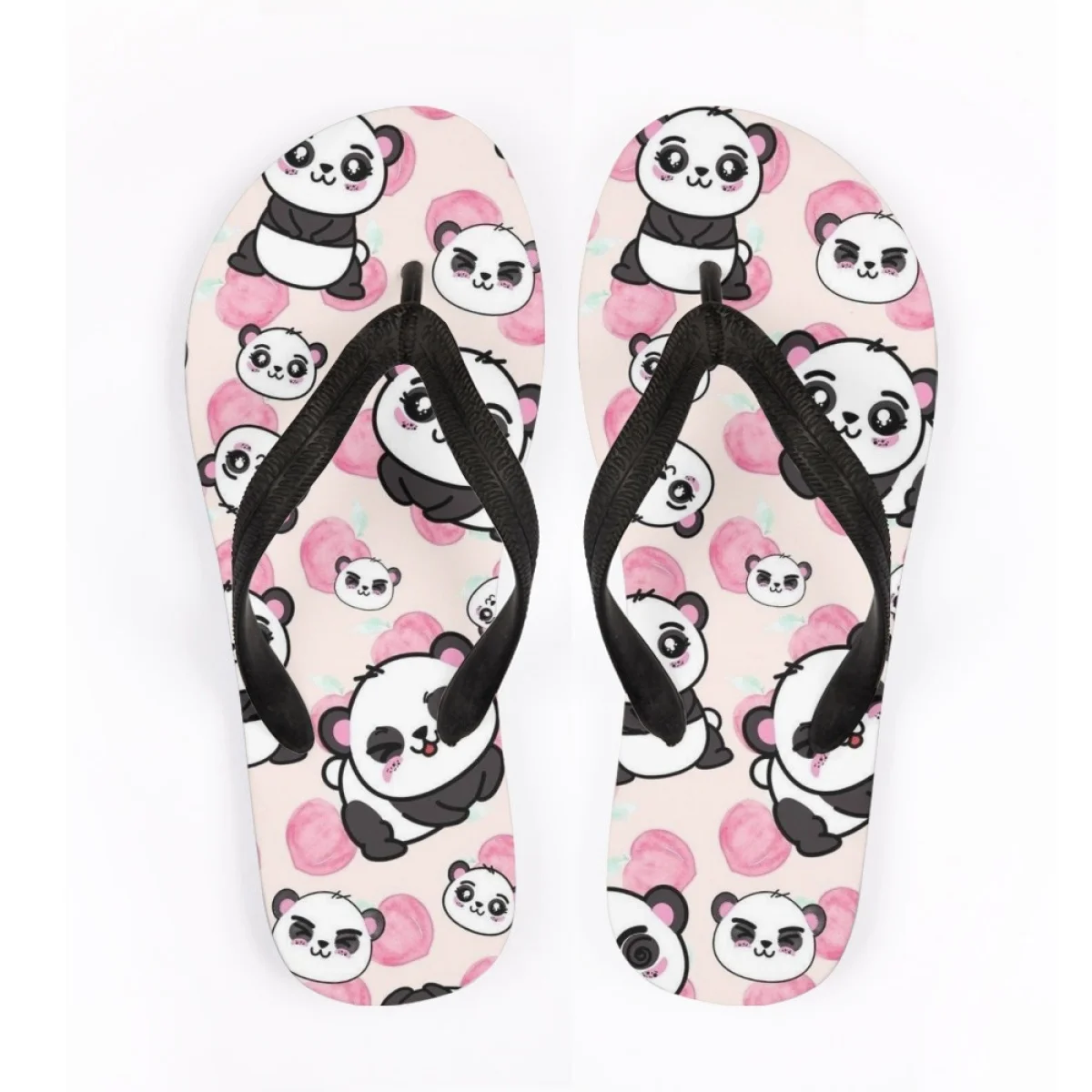 

Kawaii Pink Big Eyes PandaFlip Flops Women's Summer 2023 New Non-Slip Outer Wear Sandals Slippers Seaside Resort DIY Shoes