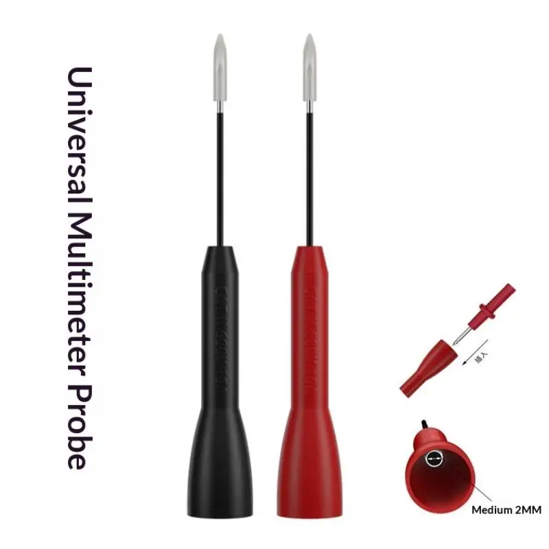 2mm Test Lead Extension Cover Non Destructive Multimeter Probe Testing Needle For Test Lead Stainless Steel Pin