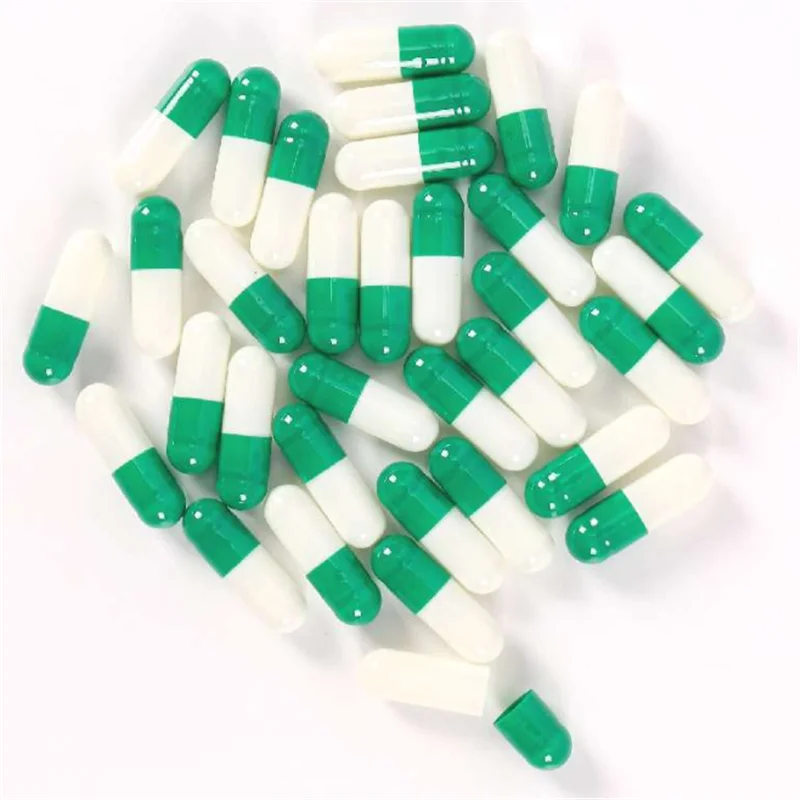 Green White thousand Standard Size  1# 10000pcs Empty Gelatin Packing Capsule Shell Hollow joined or seperated