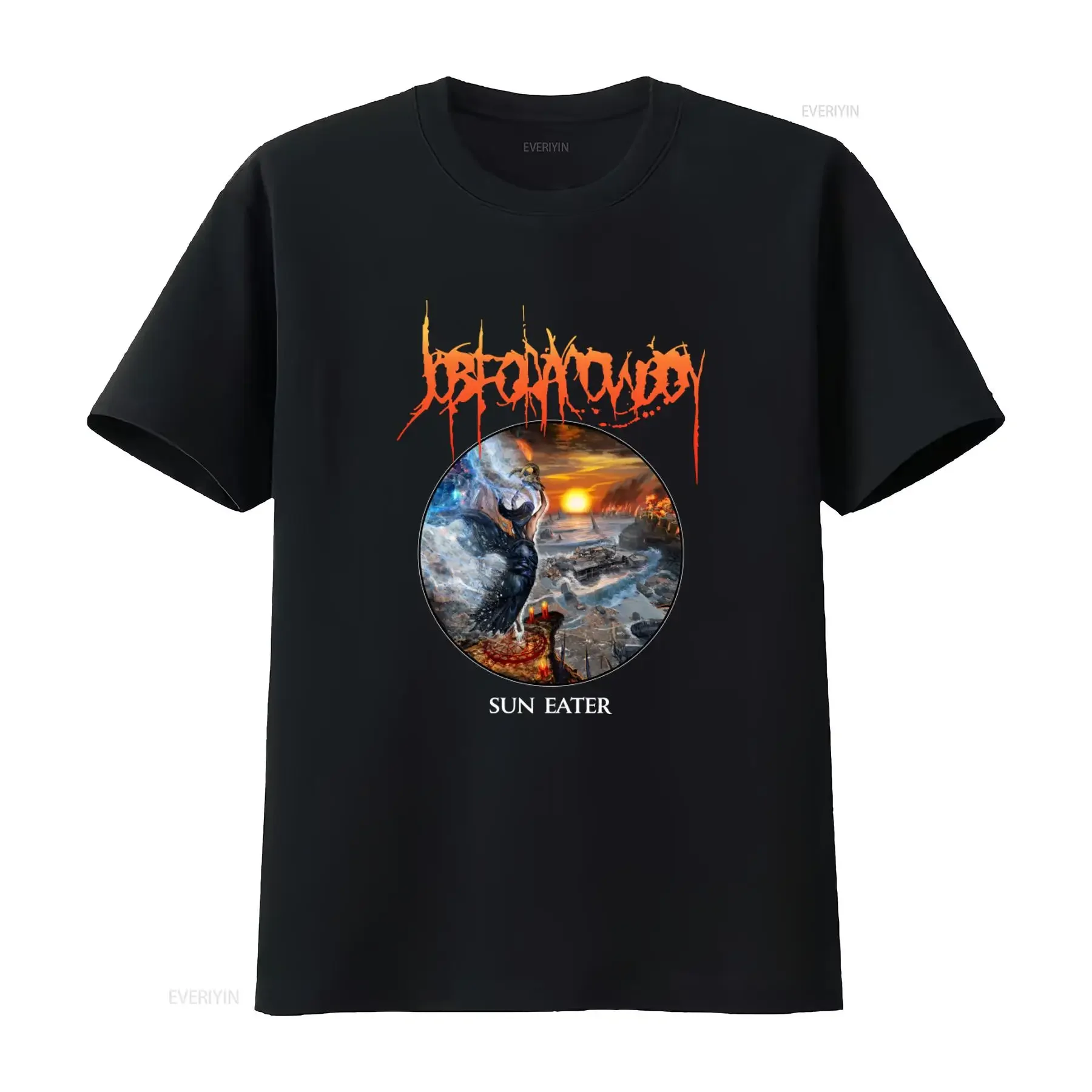 JOB FOR A COWBOY Sun Eater T Shirt Dark Fantasy Design Perfect Metal Fans vintage Washed designer clothes Unisex Breathable