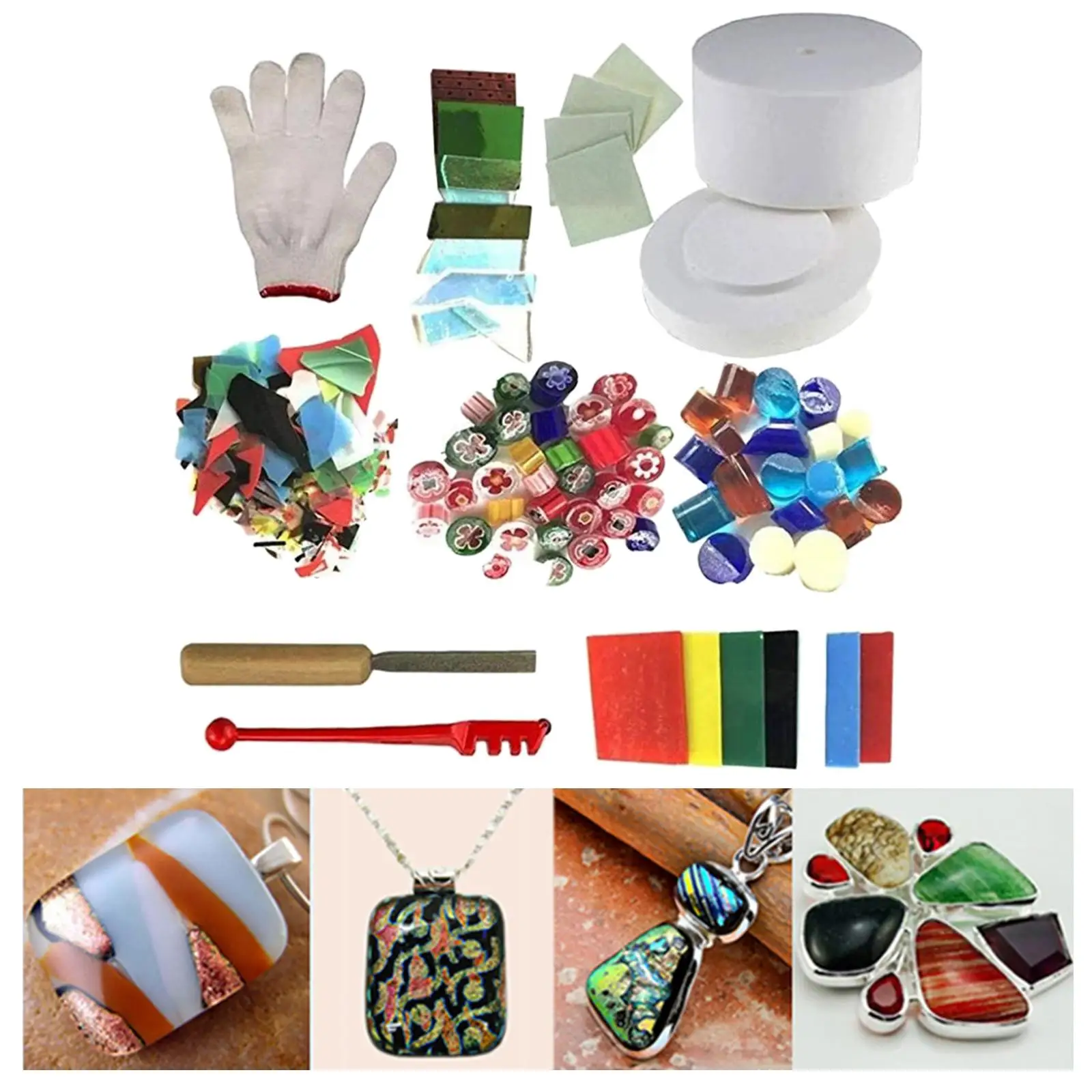 10 Pieces Professional Microwave Kiln Fusing Glass Jewelry Set DIY Handmade