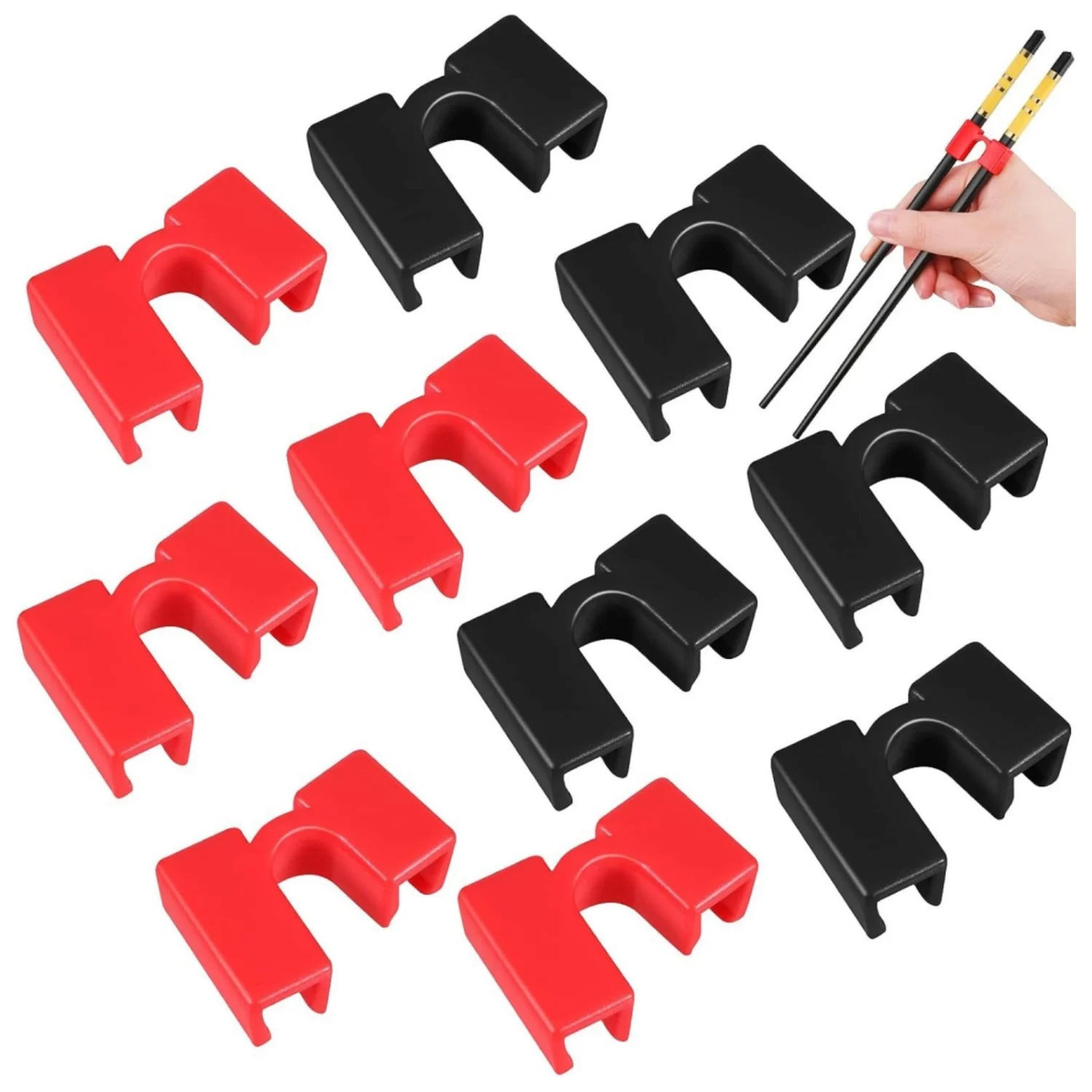 10PCS Reusable Chopstick Helpers Non Slippery Training Chopsticks Plastic Replaceable Practice Chopstick for Adult Kids Beginner