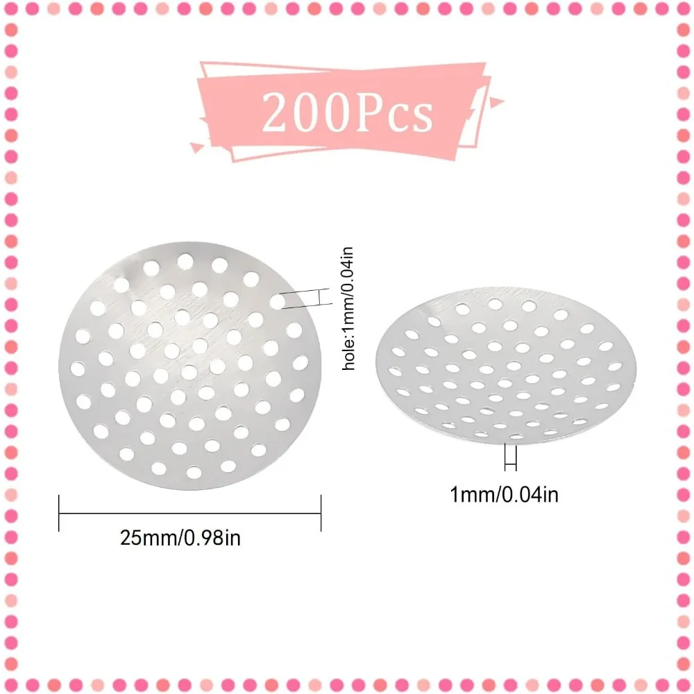 1 Box 200pcs Brooch Base Sieve Findings Round Brooches Tray Pin Clasps Pin Disk Base Settings Brooch Tray for Jewelry making kit