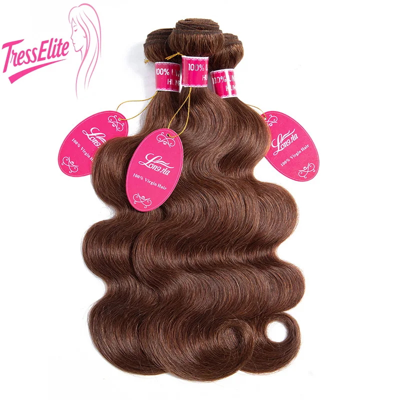 

Пучки объемных волн бразильских человеческих волос премиум-класса 10А 4 # Высокое качество светло-коричневого цвета, мягкая надувная, естественно выглядящая бесшовная смесь