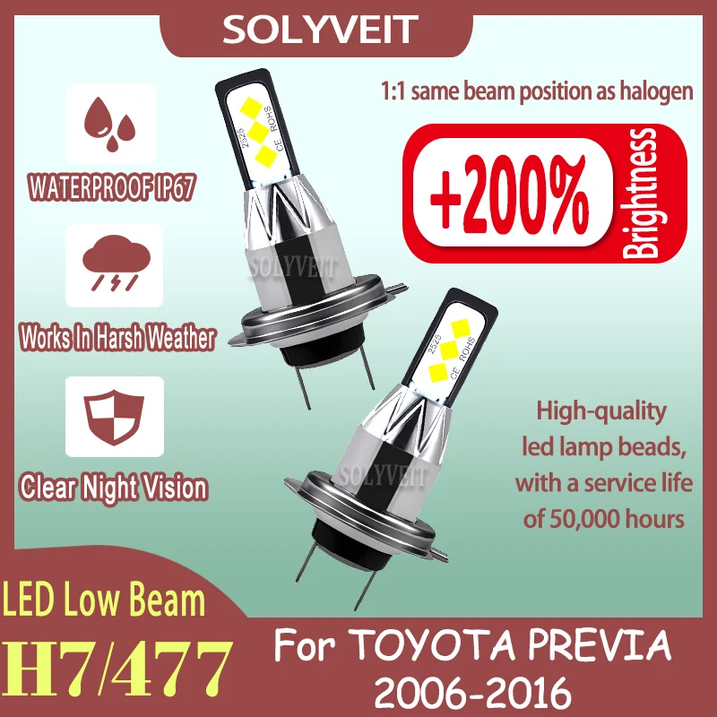 

Instant Installation Waterproof IP67 LED Low Beam Lights For TOYOTA PREVIA 2003 2004 2005 2006 2007 2008 2009 2010 2011-2016