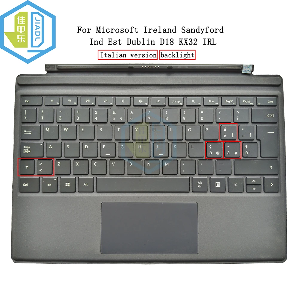 New IT Italian keyboard touchpad palmrest for Microsoft Ireland Sandyford Ind Est Dublin D18 KX32 IRL replacement keyboards